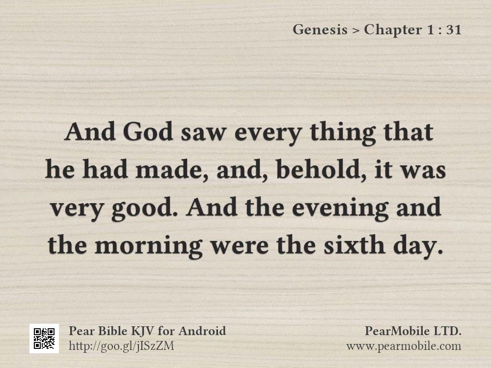 Genesis, Chapter 1:31